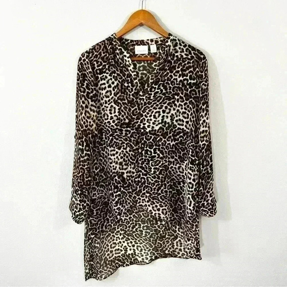 Chico's Tops - Chicos size 0 animal print high low tunic